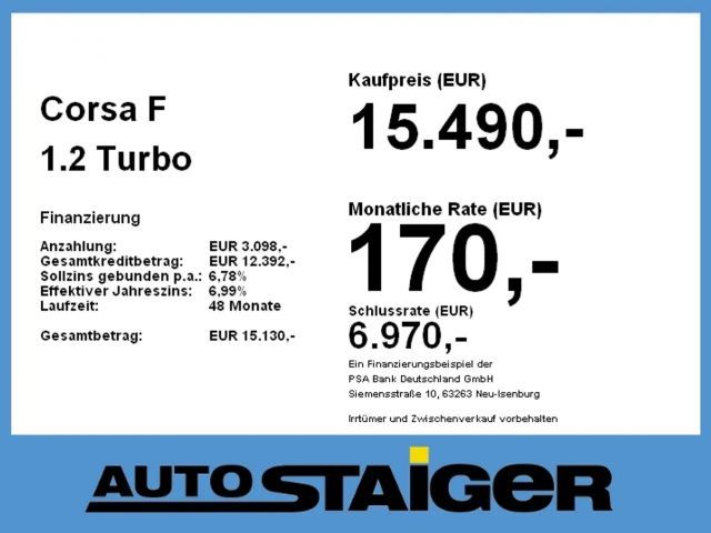 Opel Corsa 1.2 Turbo GS-Line Grand Sport Turbo