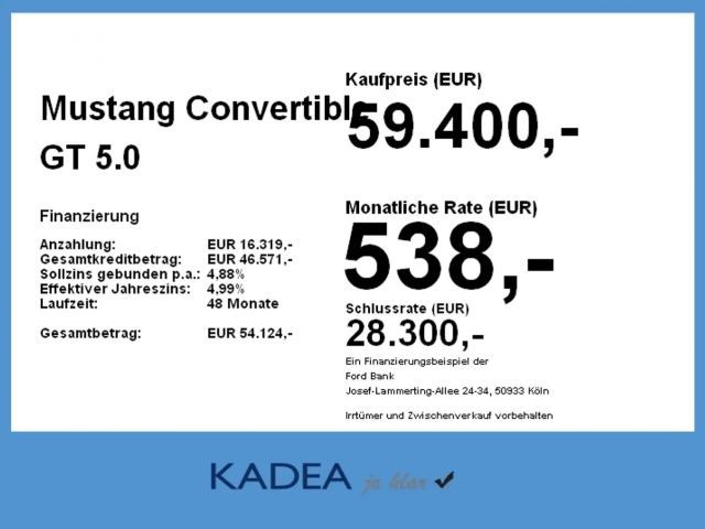 Ford Mustang Convertible GT 5.0 V8