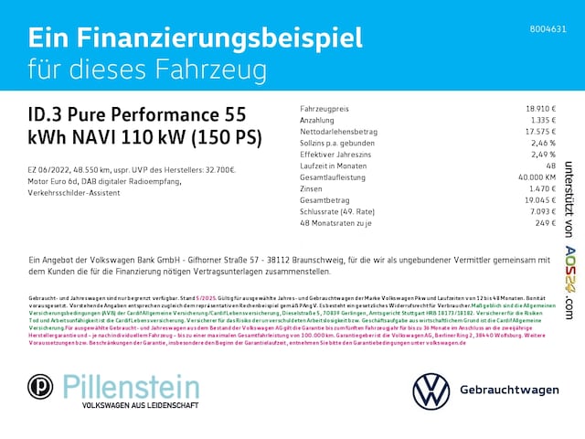 Volkswagen ID.3 55 kWh Performance Pure