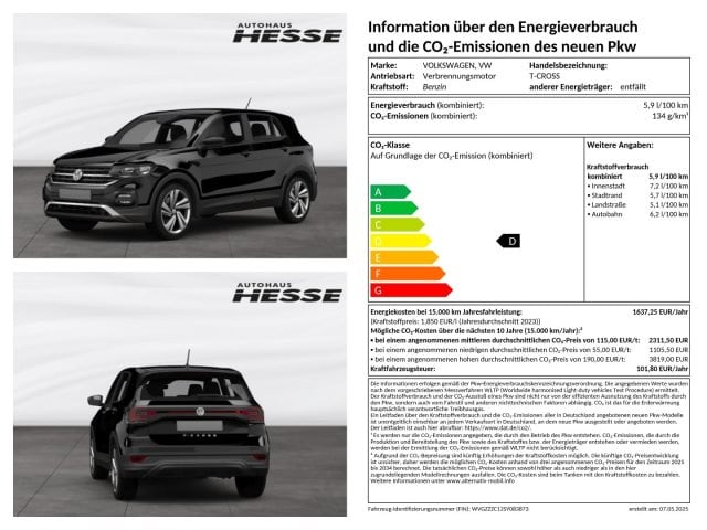 Volkswagen T-Cross 1.0 TSI DSG