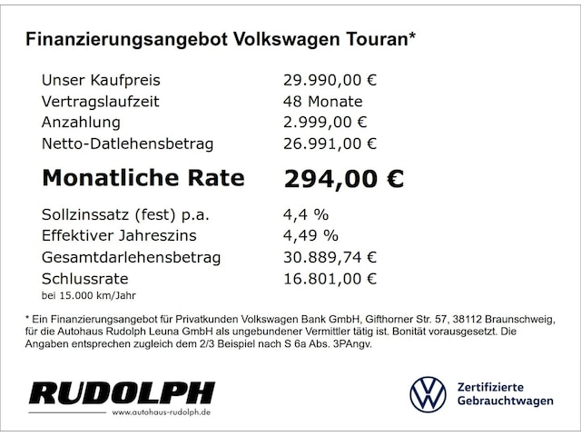 Volkswagen Touran 1.5 TSI DSG Highline