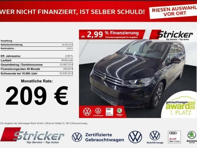 Volkswagen Touran Goal 1.5TSI 209,-ohne Anzahlung 7-Sitzer Navi Kam