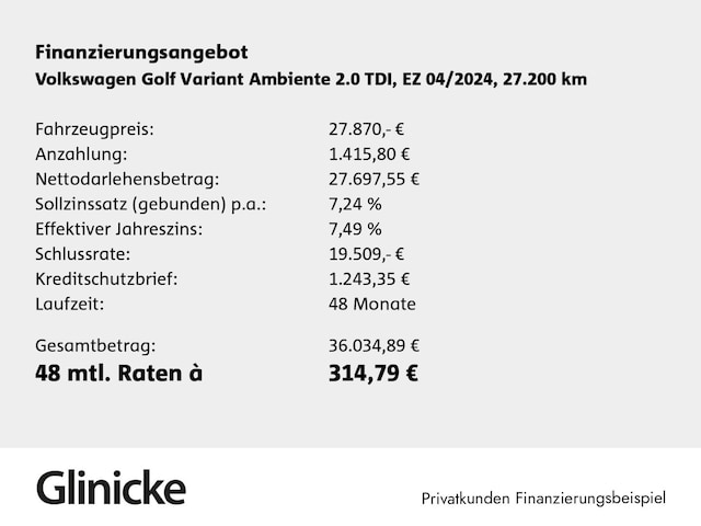 Volkswagen Golf 2.0 TDI Golf VIII Variant