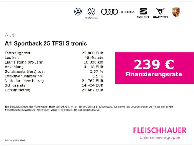 Audi A1 25 TFSI S-Tronic Sportback