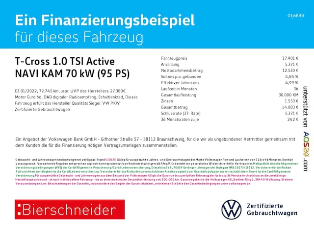 Volkswagen T-Cross 1.0 TSI