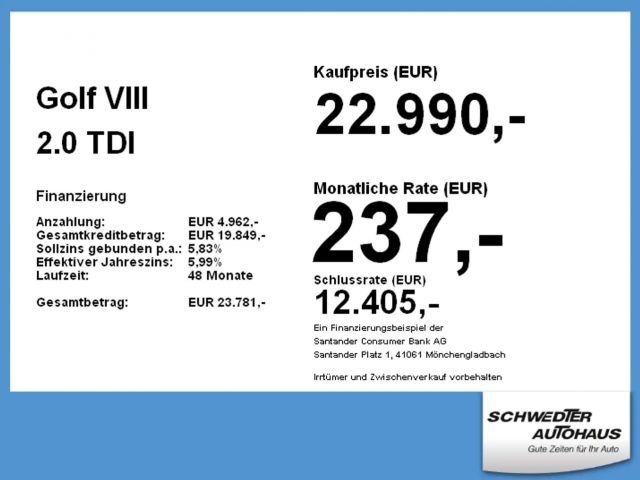 Volkswagen Golf 2.0 TDI Golf VIII