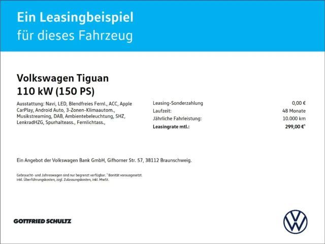 Volkswagen Tiguan ACTIVE TSI NAVI SITZHEIZUNG EINPARKHILFE LED