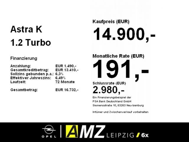 Opel Astra 1.2 Turbo Elegance Turbo