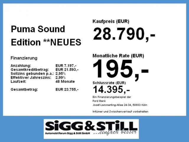 Ford Puma Sound Edition **NEUES MODELL** iACC*360°*B&O