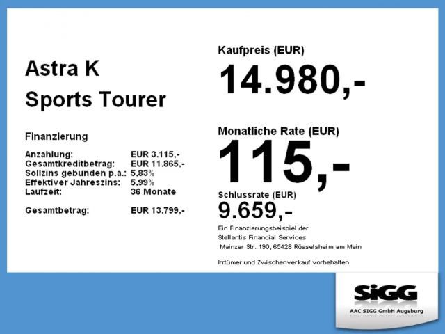 Opel Astra 1.2 Turbo Sports Tourer Turbo