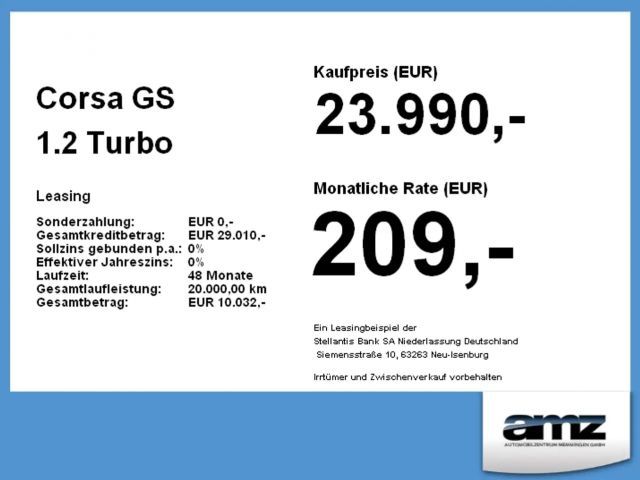 Opel Corsa 1.2 Turbo GS-Line Grand Sport Turbo