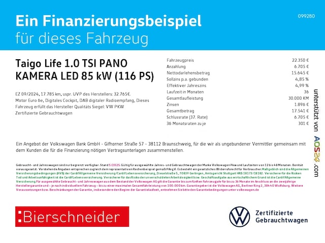 Volkswagen Taigo 1.0 TSI Life