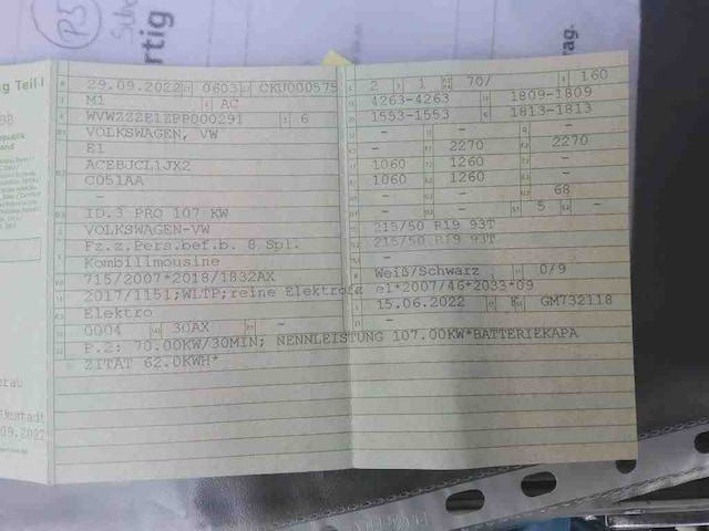 Volkswagen ID.3 58 KWh Performance Pro