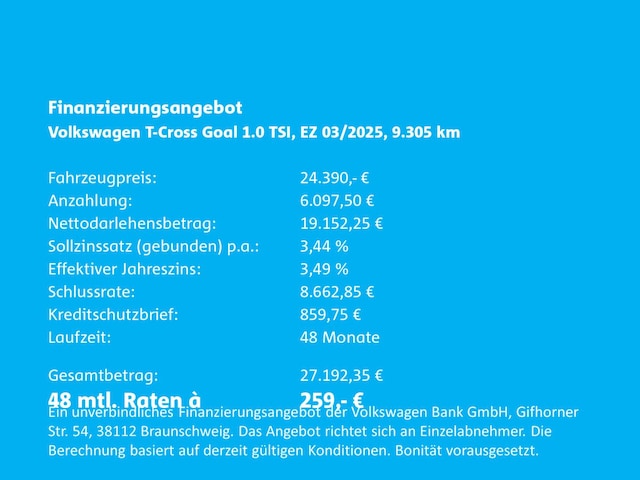 Volkswagen T-Cross 1.0 TSI