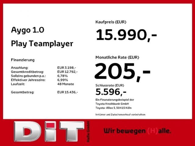 Toyota Aygo 1.0 VVT-i Hatchback Play