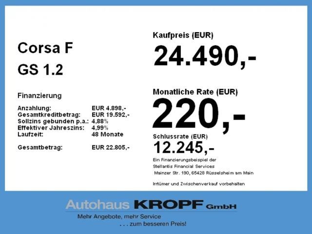 Opel Corsa 1.2 Turbo GS-Line Grand Sport Turbo