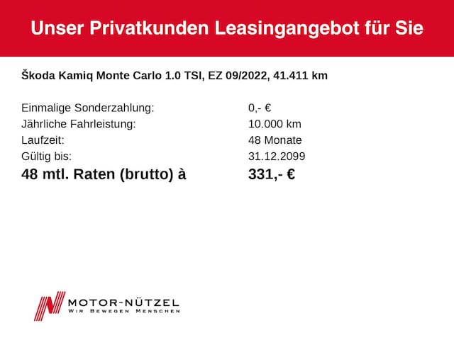 Skoda Kamiq 1.0 TSI Monte Carlo