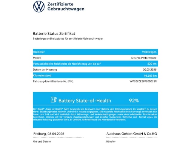 Volkswagen ID.4 77 KWh Performance Pro