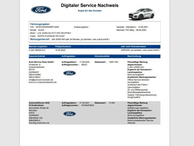 Ford Kuga Plug in Hybrid ST Line X