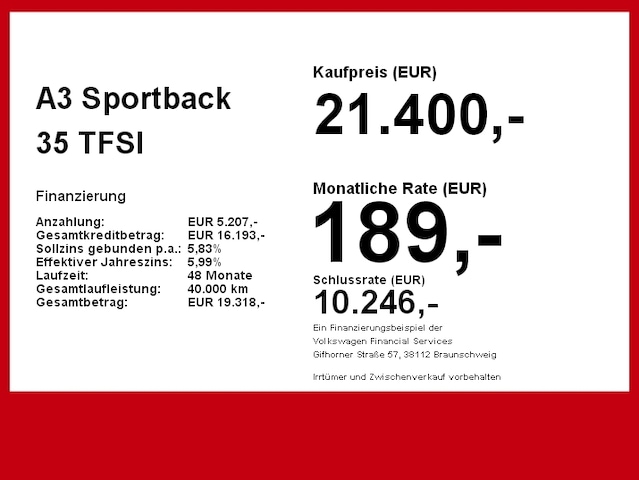 Audi A3 35 TFSI Sportback