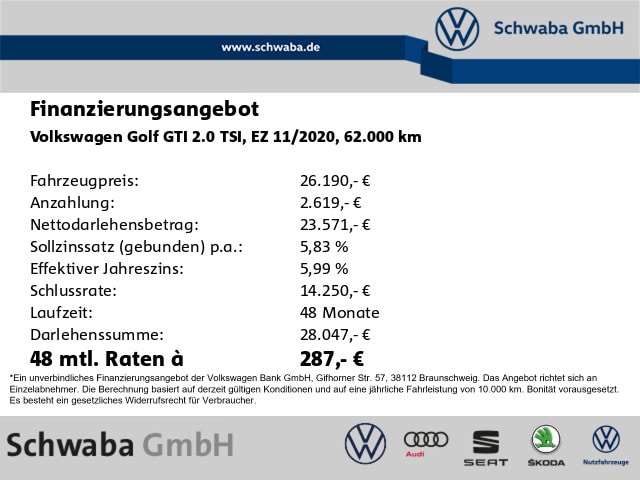 Volkswagen Golf 2.0 TSI GTI Golf VIII IQ.Drive