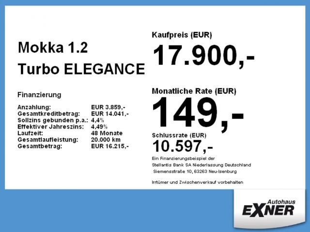 Opel Mokka 1.2 Turbo Elegance Turbo