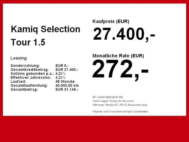 Skoda Kamiq 1.5 TSI Tour