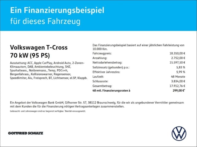 Volkswagen T-Cross 1.0 TSI Life