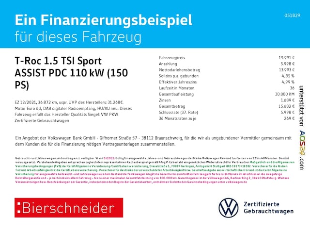 Volkswagen T-Roc 1.5 TSI Sport