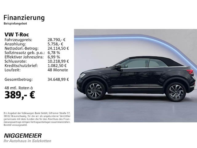 Volkswagen T-Roc 1.0 TSI Cabriolet Style