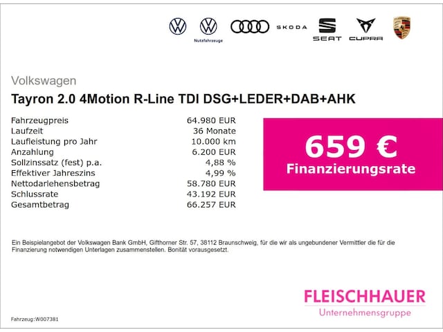Volkswagen Tayron 4Motion DSG R-Line