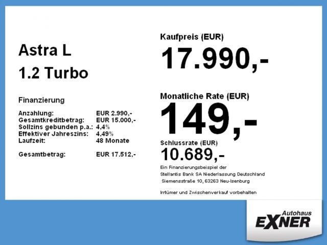 Opel Astra 1.2 Turbo Elegance Turbo