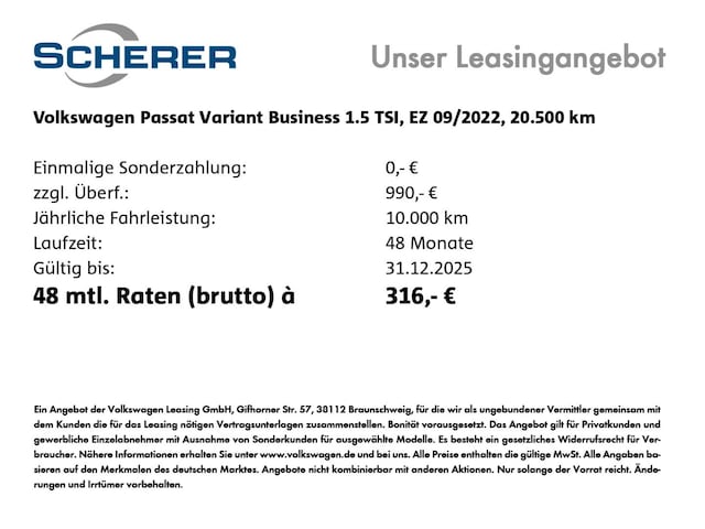 Volkswagen Passat 1.5 TSI Business Variant