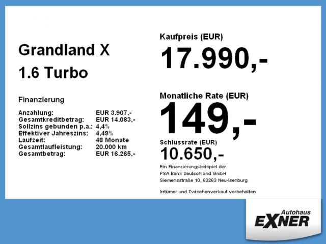 Opel Grandland X 1.6 Turbo Elegance Turbo