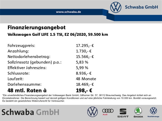 Volkswagen Golf 1.5 TSI Golf VIII Life