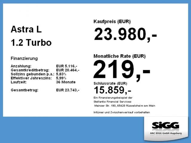 Opel Astra 1.2 Turbo GS-Line Grand Sport Turbo