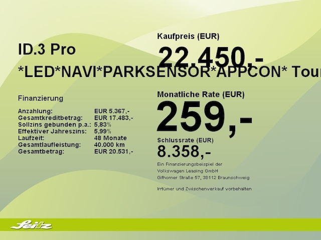 Volkswagen ID.3 *LED*NAVI*PARKSENSOR*APPCON*