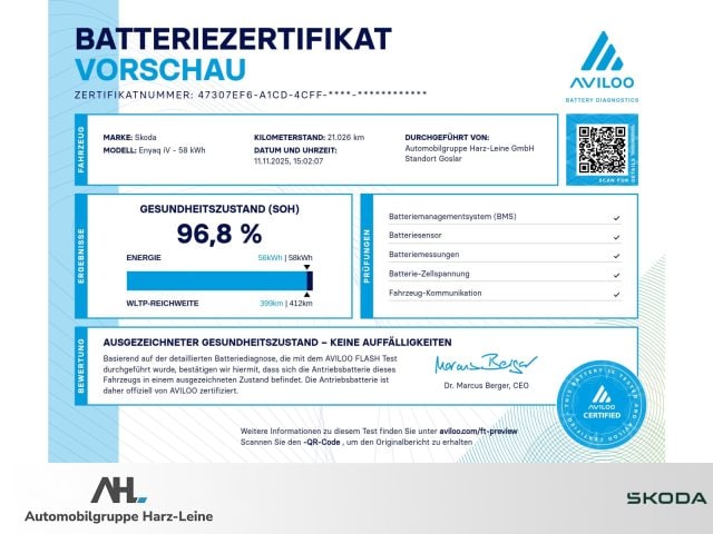 Skoda Enyaq LED Navi Pano PDC SHZ