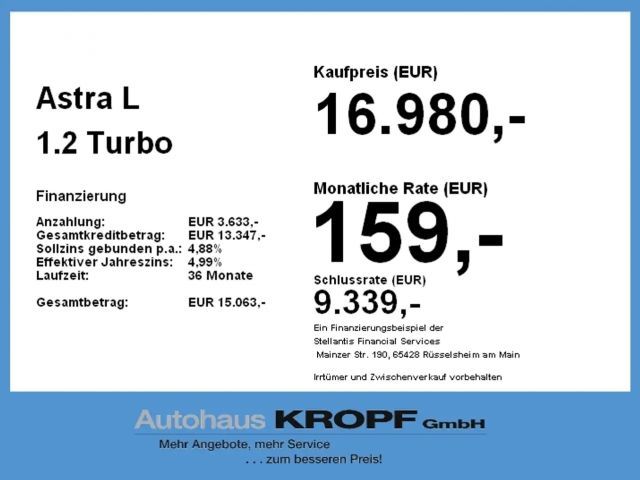 Opel Astra 1.2 Turbo Edition Turbo