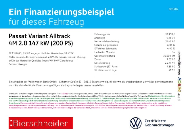Volkswagen Passat 2.0 TDI AllTrack DSG Variant