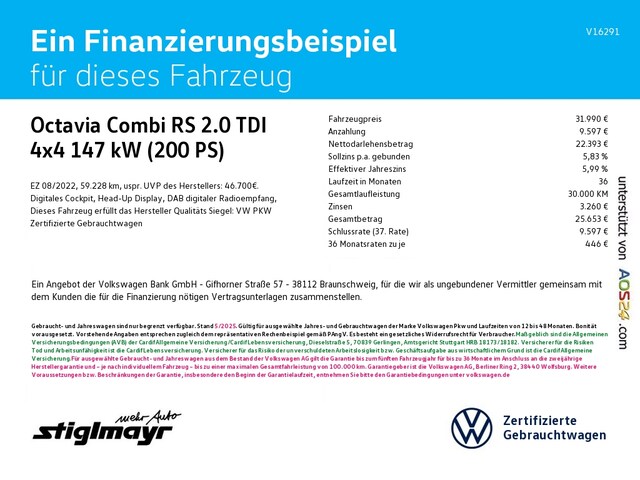 Skoda Octavia 2.0 TDI 4x4 Combi RS