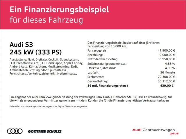 Audi S3 2.0 TFSI Quattro Sedan