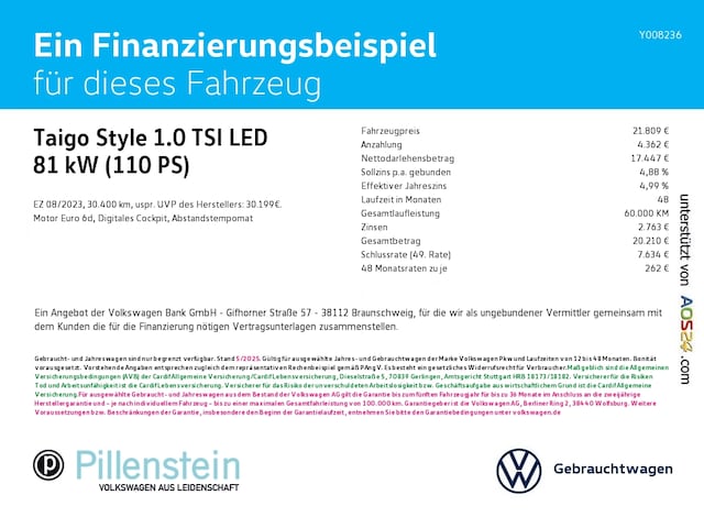 Volkswagen Taigo 1.0 TSI Style