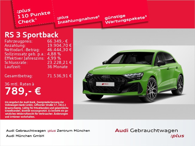 Audi RS3 Quattro S-Tronic Sportback