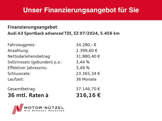 Audi A3 35 TDI S-Tronic Sportback