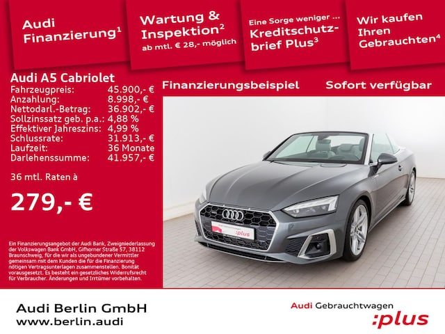 Audi A5 45 TFSI Cabriolet Quattro S-Tronic