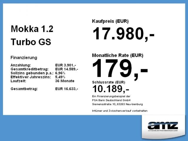 Opel Mokka 1.2 Turbo GS-Line Grand Sport Turbo