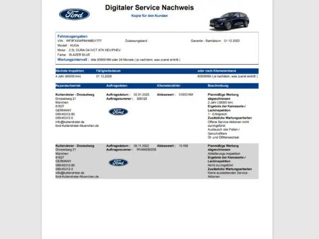 Ford Kuga Plug in Hybrid Titanium