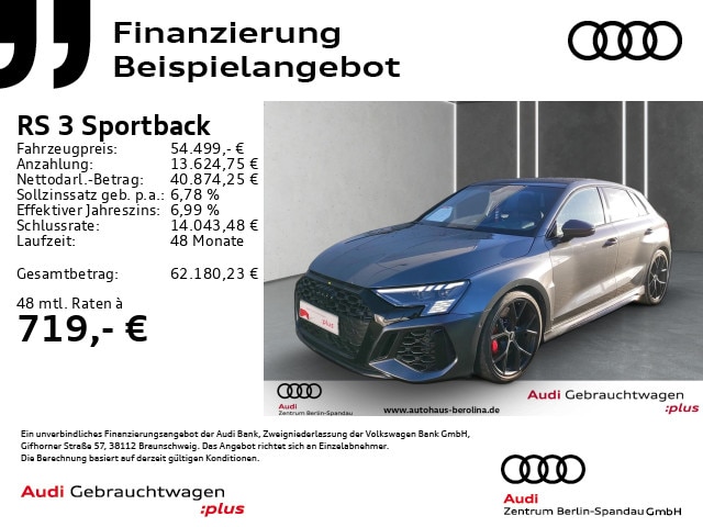 Audi RS3 Quattro S-Tronic Sportback