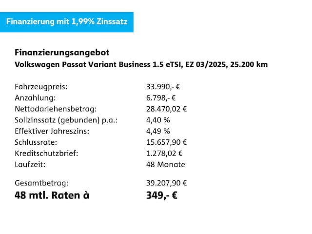Volkswagen Passat 1.5 eTSI Business DSG Variant